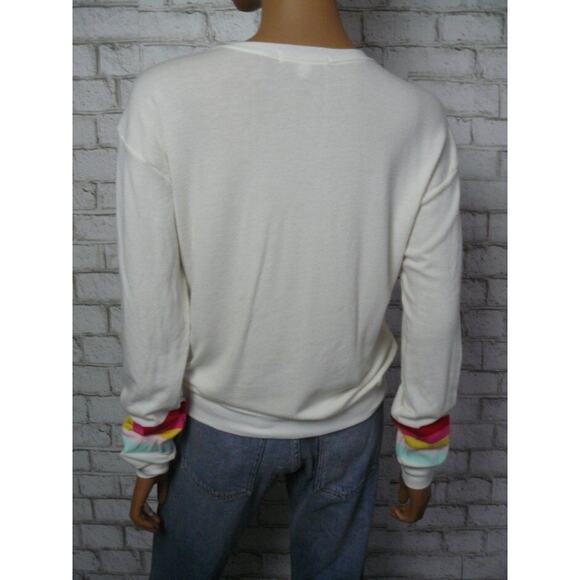 $128 Spiritual Gangster We Are the Future Rainbow Stripe Pullover Crew Small NEW - Picture 4 of 4